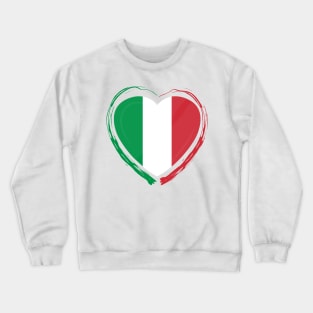 Italian Heart with italian Flag Crewneck Sweatshirt